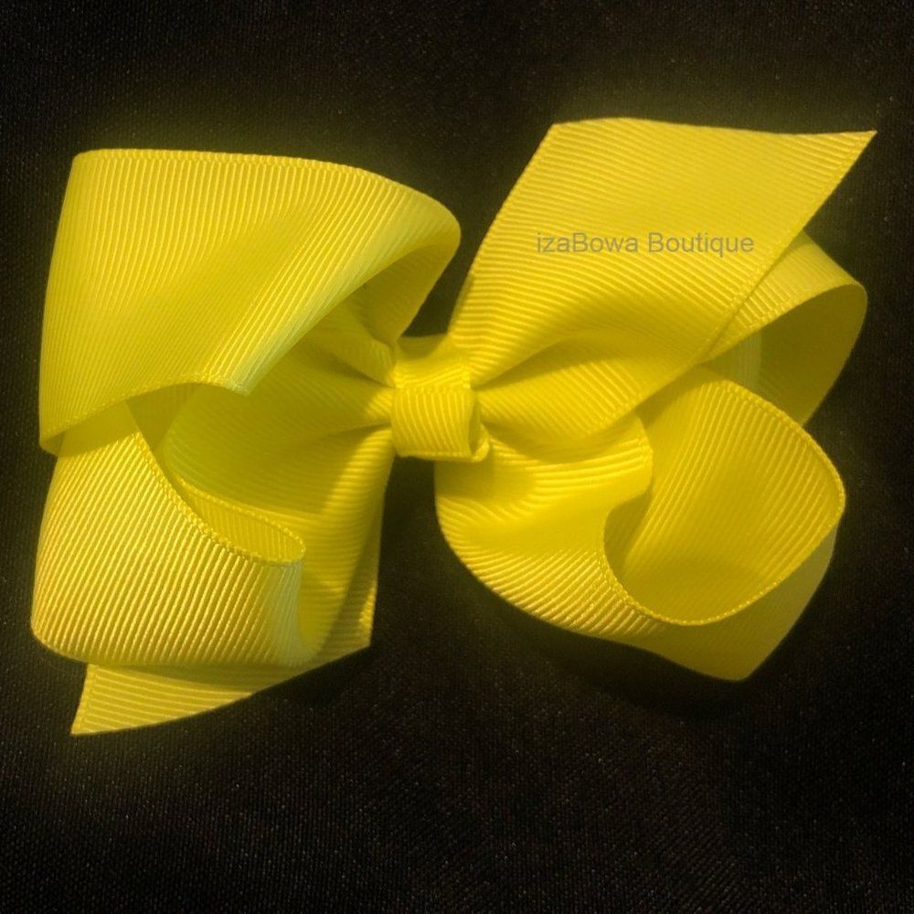 Lemon Yellow 4" Boutique Bow   4B2178  Handmade NWT Boutique